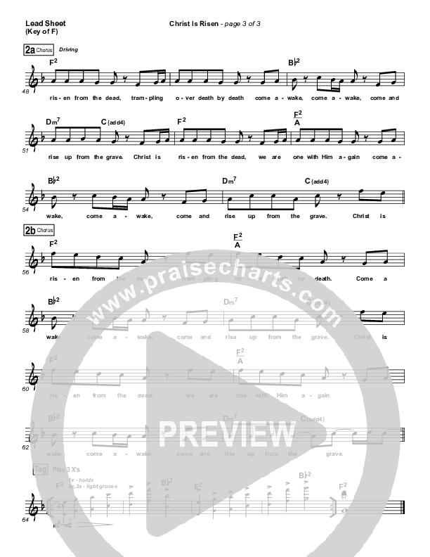 Christ Is Risen Lead Sheet (Melody) (Matt Maher)