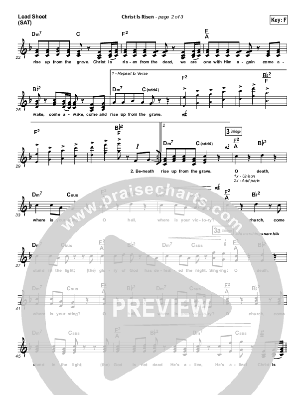 Christ Is Risen Lead Sheet (SAT) (Matt Maher)