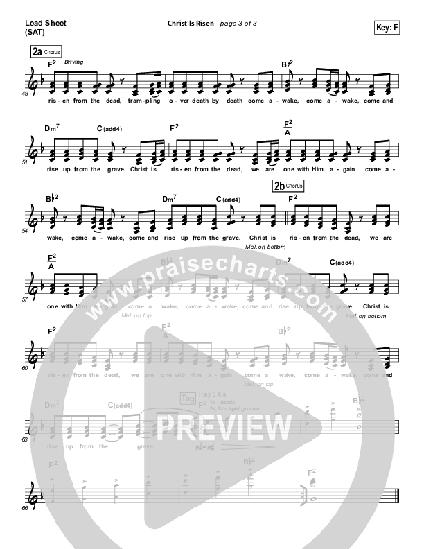 Christ Is Risen Lead Sheet (SAT) (Matt Maher)
