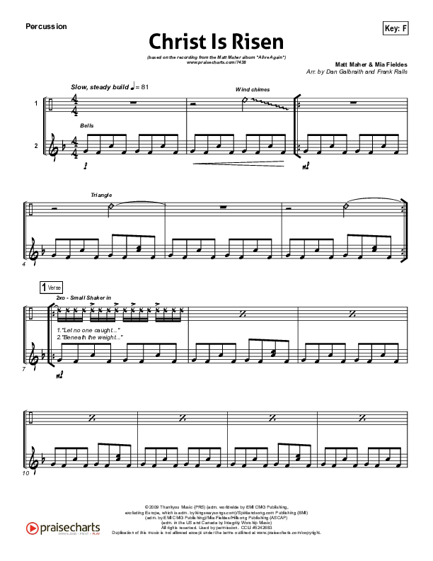 Christ Is Risen Percussion (Matt Maher)