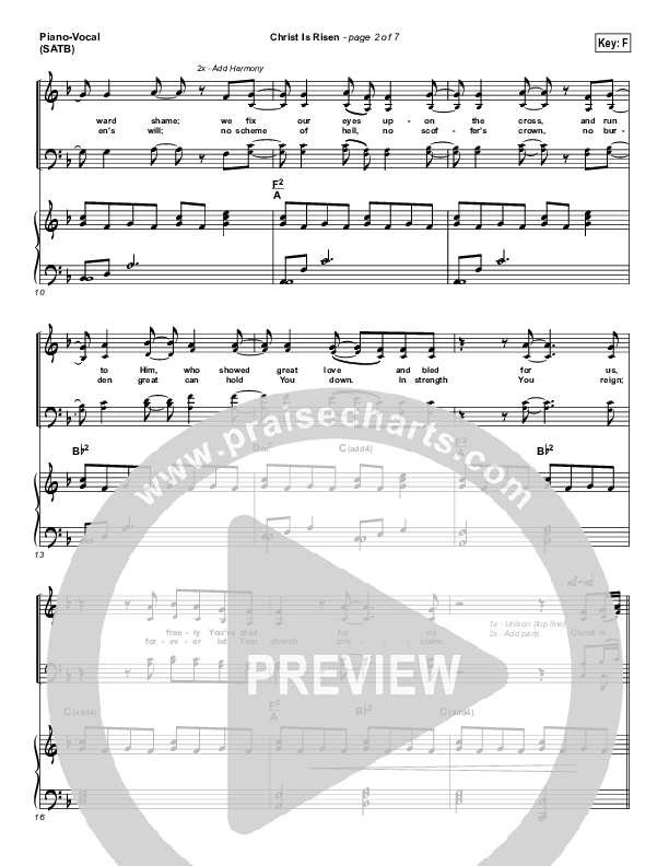 Christ Is Risen Piano/Vocal (SATB) (Matt Maher)