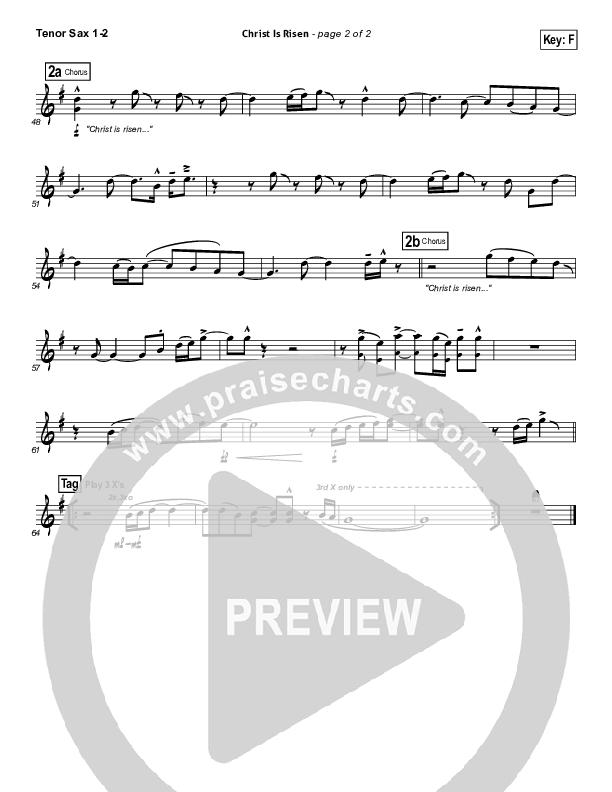 Christ Is Risen Tenor Sax 1/2 (Matt Maher)