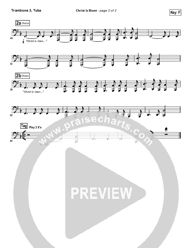 Christ Is Risen Trombone 3/Tuba (Matt Maher)