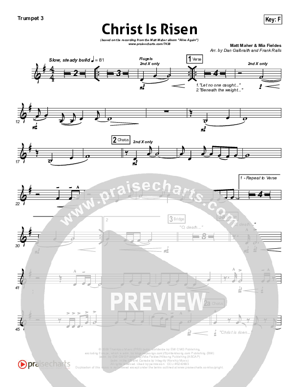 Christ Is Risen Trumpet 3 (Matt Maher)