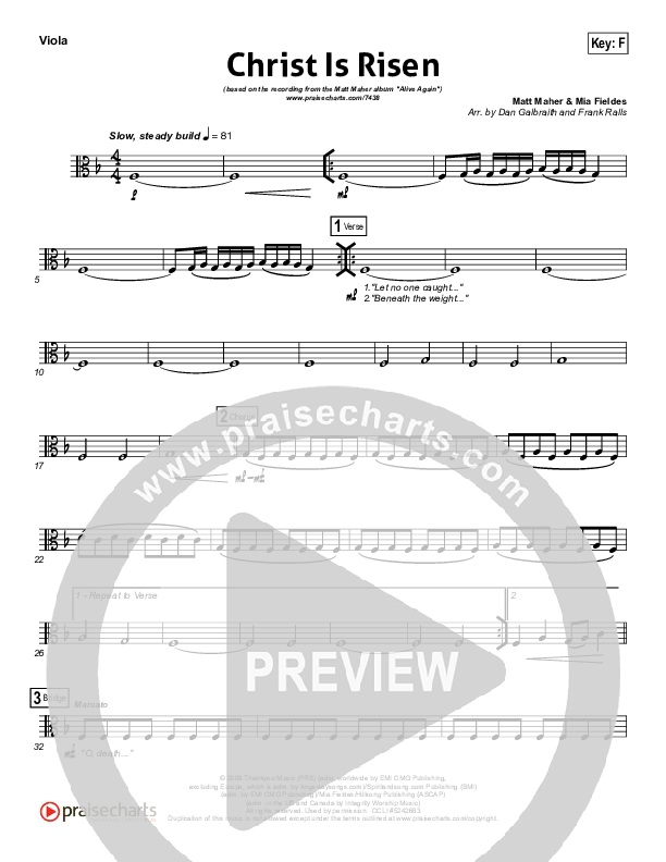 Christ Is Risen Viola (Matt Maher)