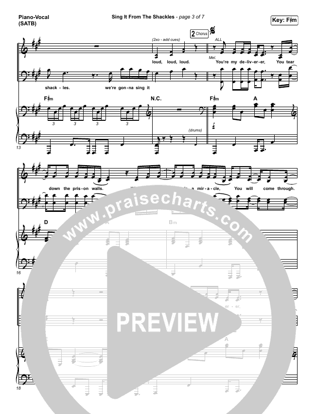 Sing It From The Shackles Sheet Music (Rend Collective) PraiseCharts