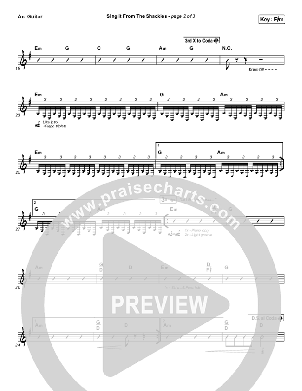 Sing It From The Shackles Acoustic Guitar (Rend Collective)