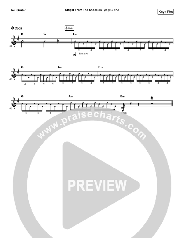 Sing It From The Shackles Acoustic Guitar (Rend Collective)