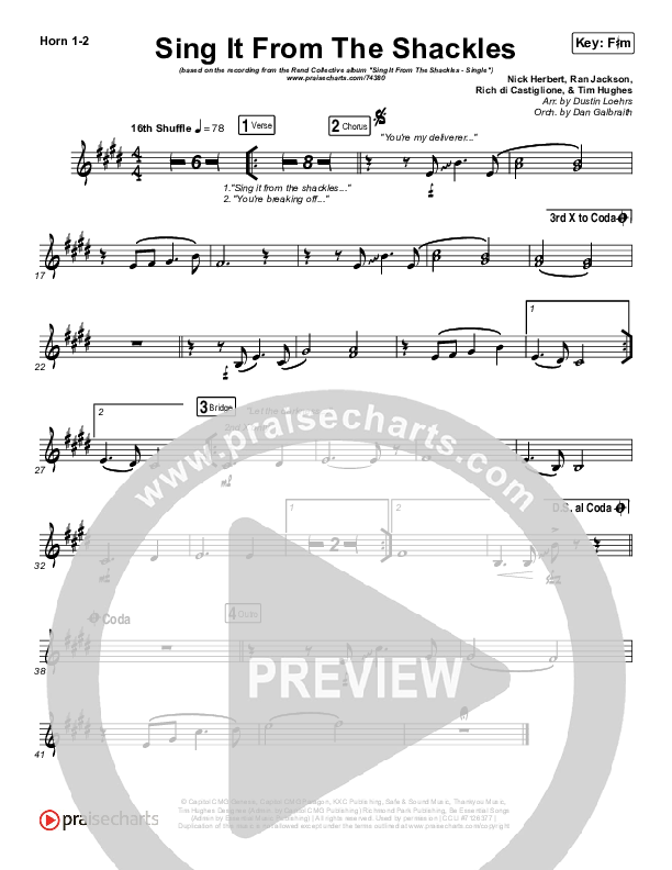 Sing It From The Shackles French Horn 1/2 (Rend Collective)