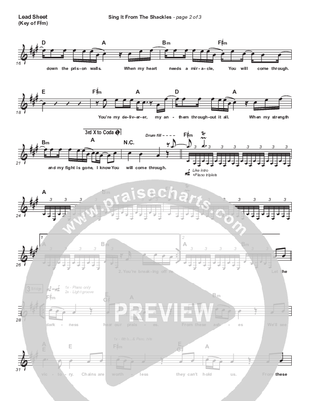 Sing It From The Shackles Lead Sheet (Melody) (Rend Collective)