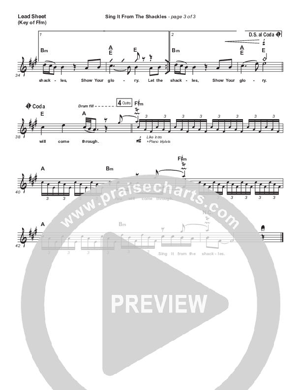 Sing It From The Shackles Lead Sheet (Melody) (Rend Collective)