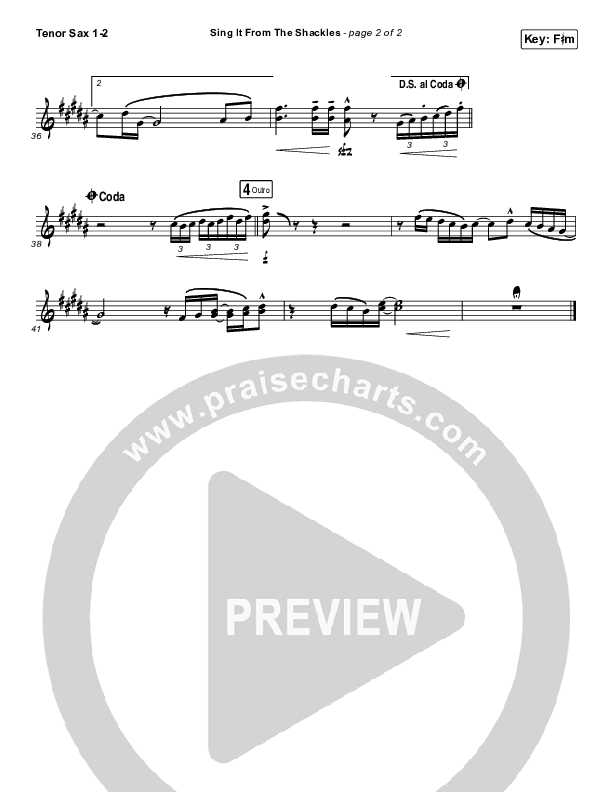 Sing It From The Shackles Tenor Sax 1/2 (Rend Collective)