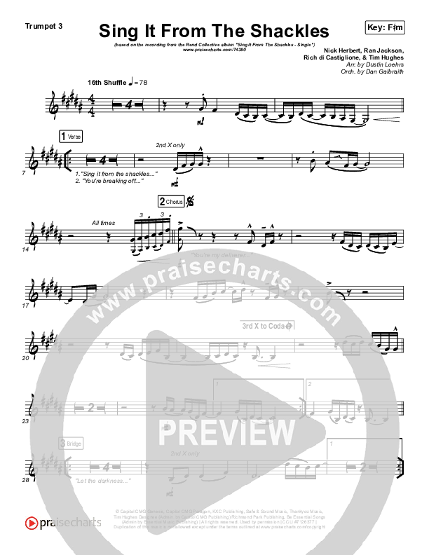 Sing It From The Shackles Trumpet 3 (Rend Collective)