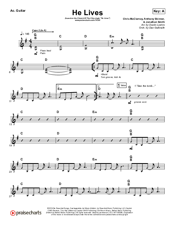 He Lives (Live) Acoustic Guitar (Church Of The City)