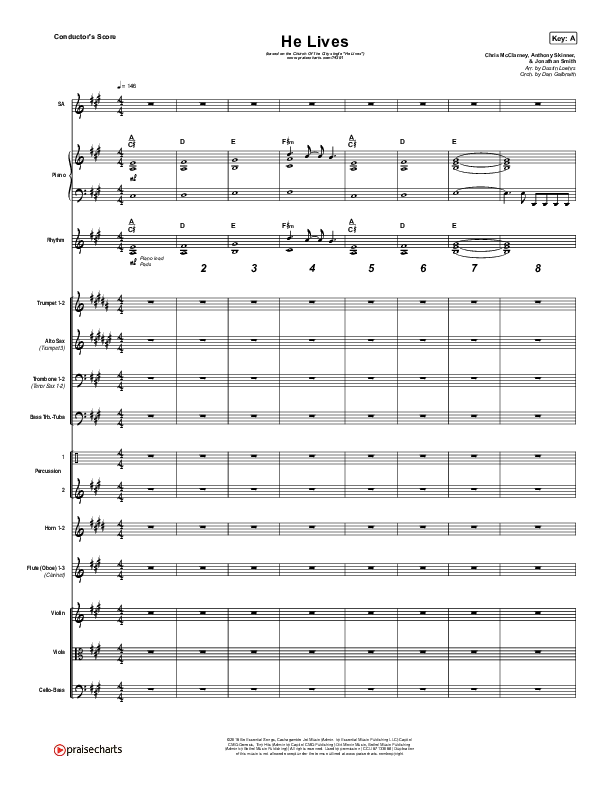 He Lives (Live) Conductor's Score (Church Of The City)