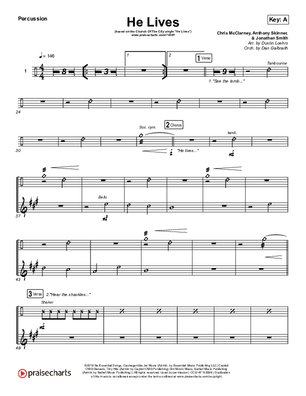 He Lives (Live) Percussion (Church Of The City)