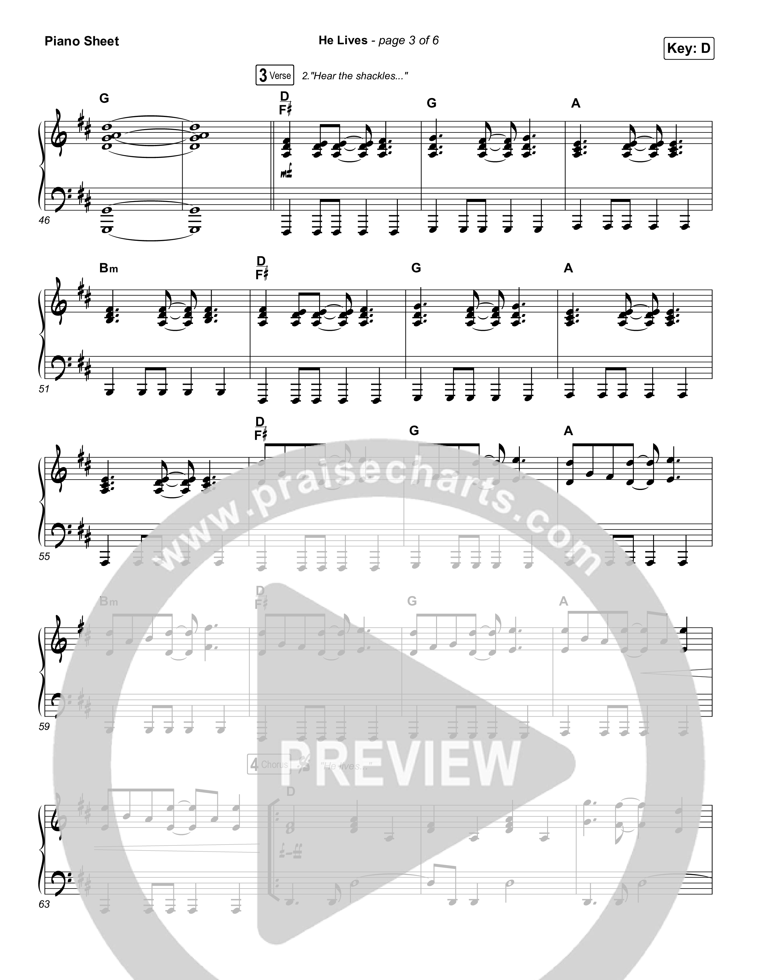 He Lives (Live) Piano Sheet (Church Of The City)