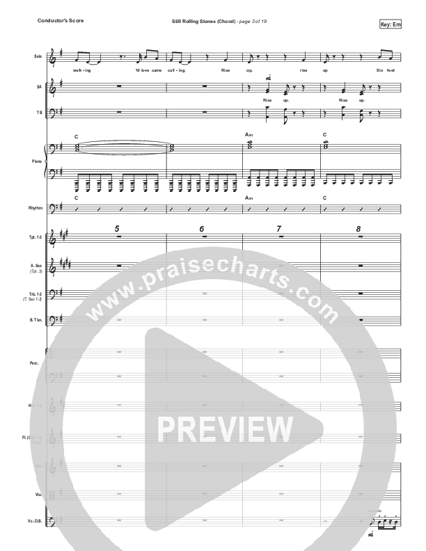 Still Rolling Stones (Choral Anthem SATB) Conductor's Score (Lauren Daigle / Arr. Luke Gambill)