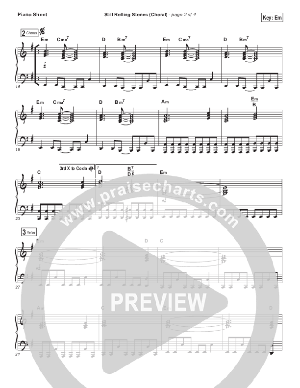 Still Rolling Stones (Choral Anthem SATB) Piano Sheet (Lauren Daigle / Arr. Luke Gambill)