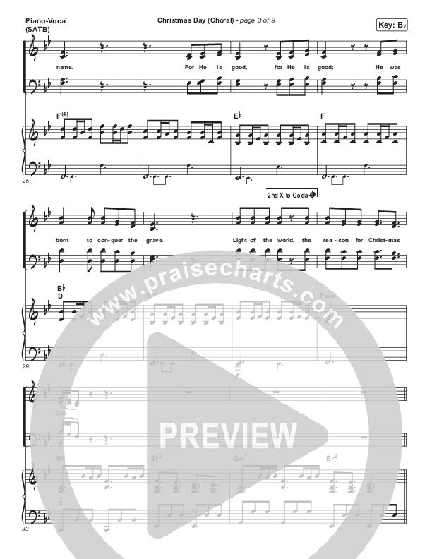 Christmas Day (Choral Anthem SATB) Piano/Vocal (SATB) (Chris Tomlin / Arr. Luke Gambill)