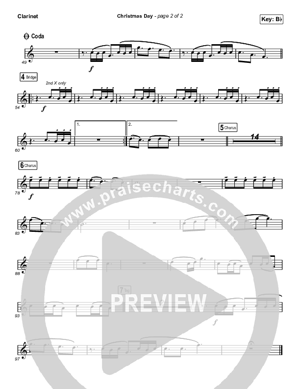 Christmas Day (Choral Anthem SATB) Clarinet (Chris Tomlin / Arr. Luke Gambill)
