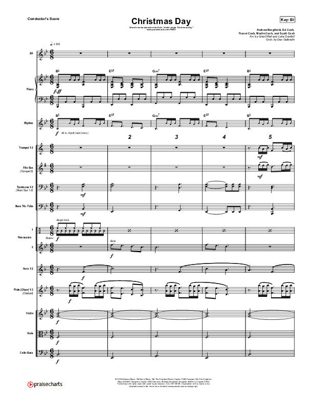 Christmas Day (Choral Anthem SATB) Orchestration (Chris Tomlin / Arr. Luke Gambill)