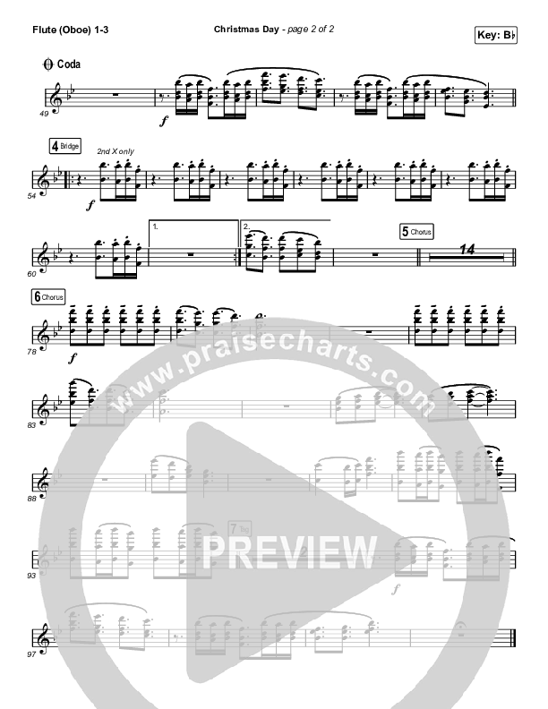 Christmas Day (Choral Anthem SATB) Flute/Oboe 1/2/3 (Chris Tomlin / Arr. Luke Gambill)