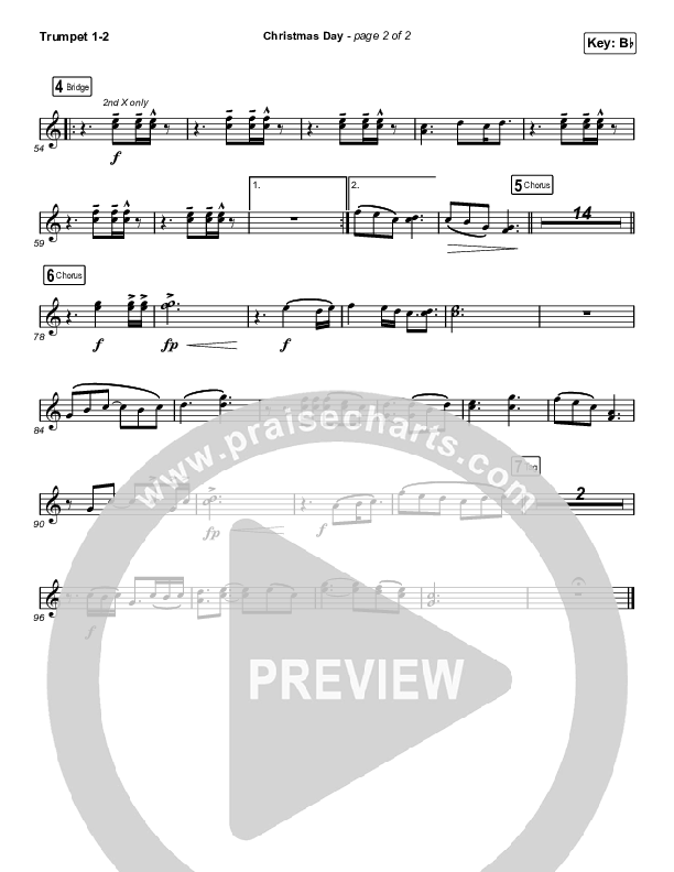 Christmas Day (Choral Anthem SATB) Trumpet 1,2 (Chris Tomlin / Arr. Luke Gambill)