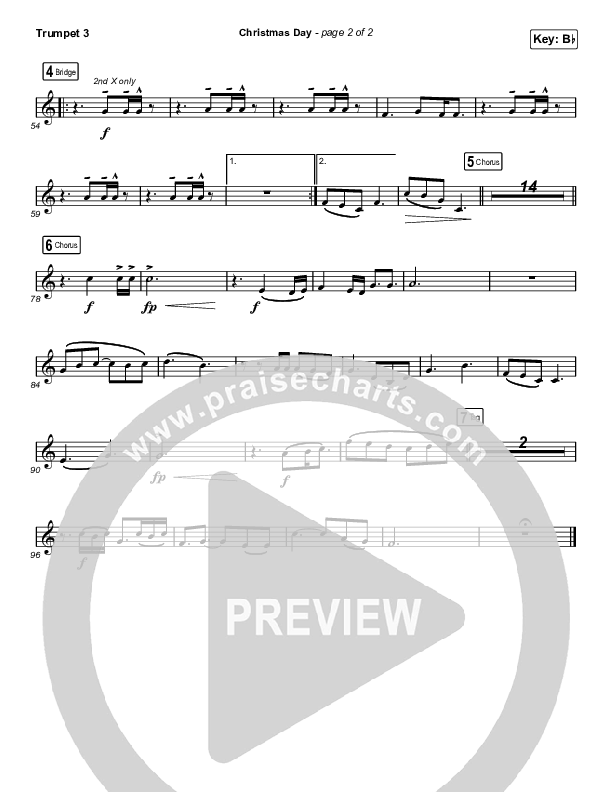 Christmas Day (Choral Anthem SATB) Trumpet 3 (Chris Tomlin / Arr. Luke Gambill)