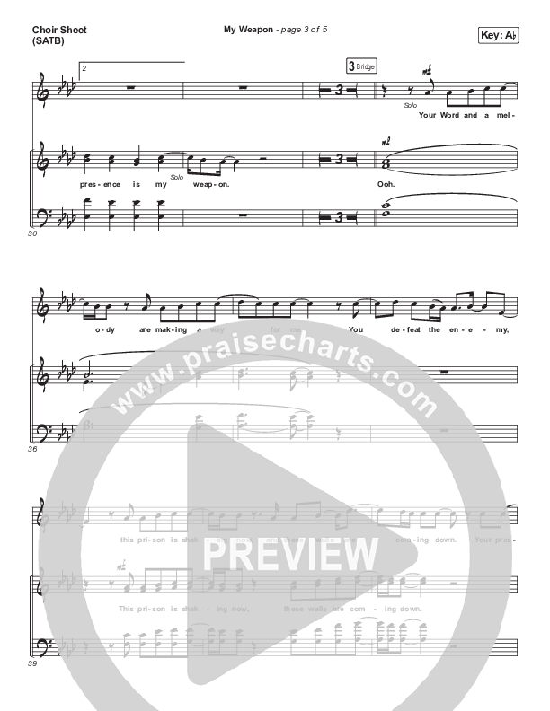 My Weapon Choir Sheet (SATB) (Natalie Grant)