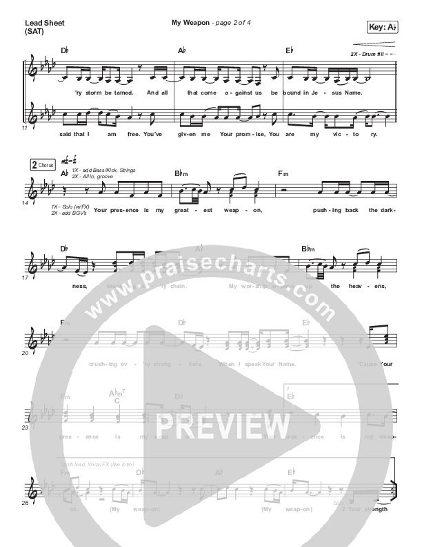 My Weapon Lead Sheet (SAT) (Natalie Grant)