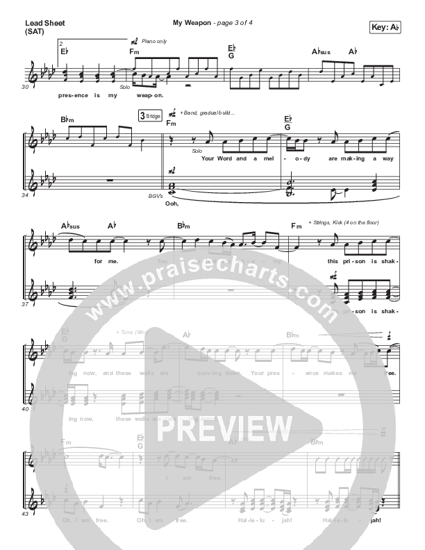 My Weapon Lead Sheet (SAT) (Natalie Grant)