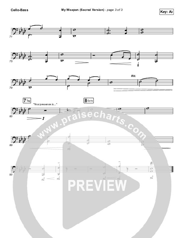 My Weapon (Sacred) Cello/Bass (Natalie Grant)