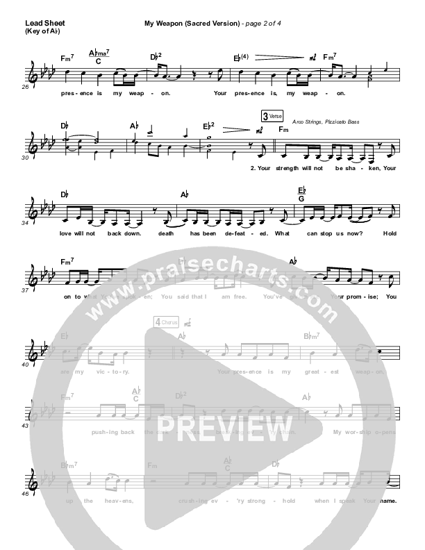 My Weapon (Sacred) Lead Sheet (Melody) (Natalie Grant)