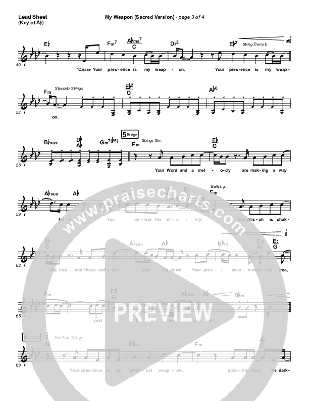 My Weapon (Sacred) Lead Sheet (Melody) (Natalie Grant)