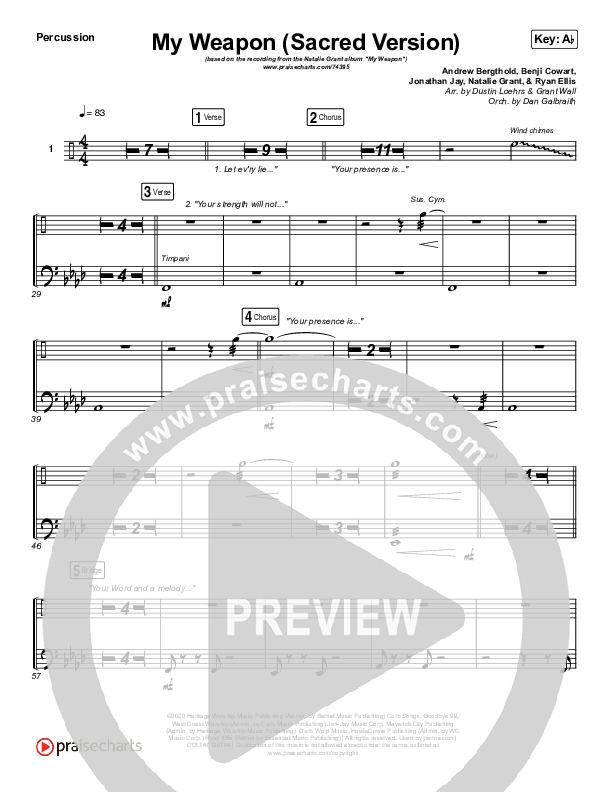 My Weapon (Sacred) Percussion (Natalie Grant)