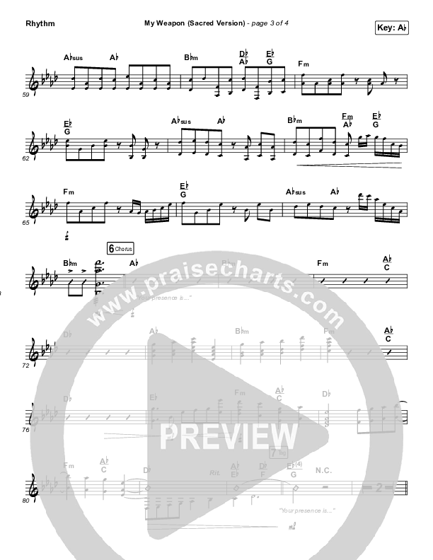 My Weapon (Sacred) Rhythm Chart (Natalie Grant)