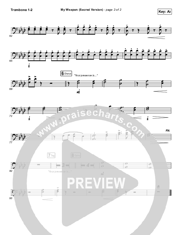 My Weapon (Sacred) Trombone 1/2 (Natalie Grant)