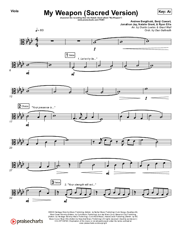 My Weapon (Sacred) Viola (Natalie Grant)