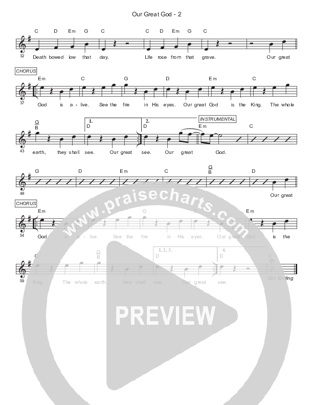 Our Great God Lead Sheet (Phil King)