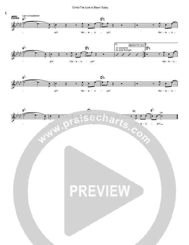 Christ The Lord Is Risen Today Lead Sheet (Simple Hymns / Chris Eaton)