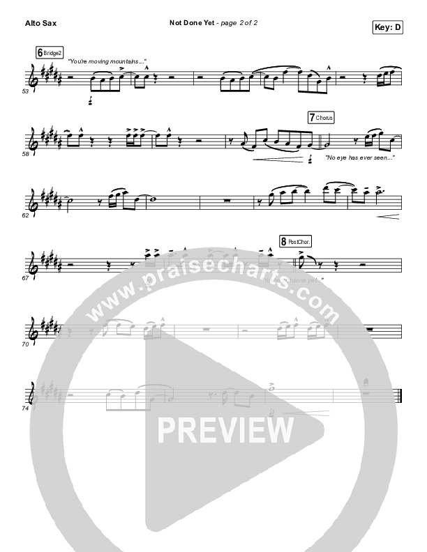 Not Done Yet Alto Sax (Vertical Worship)