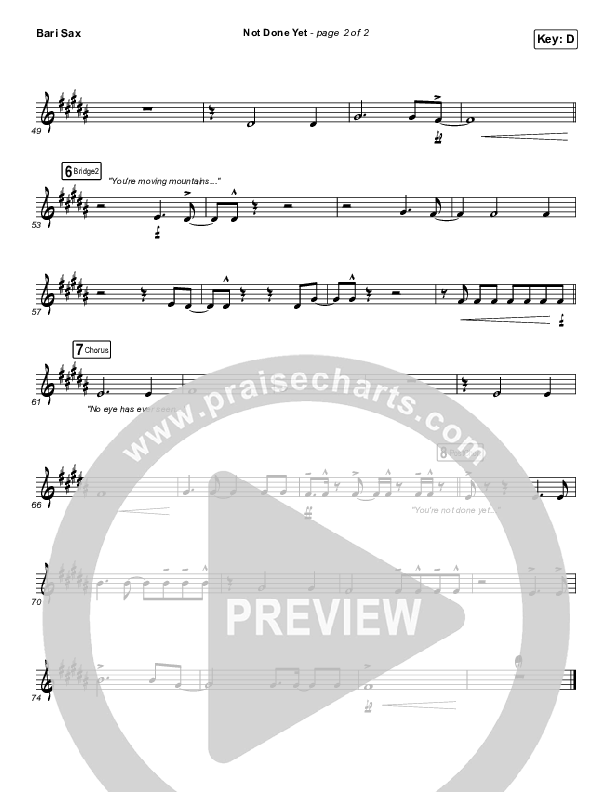 Not Done Yet Bari Sax (Vertical Worship)
