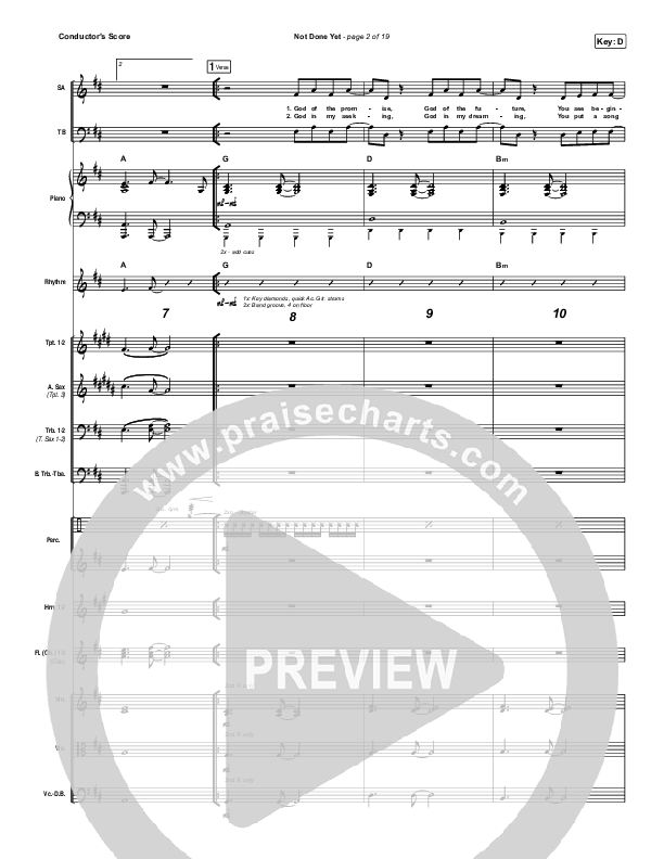 Not Done Yet Conductor's Score (Vertical Worship)