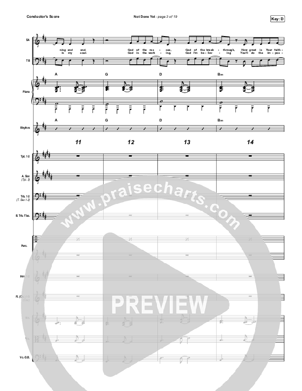 Not Done Yet Conductor's Score (Vertical Worship)