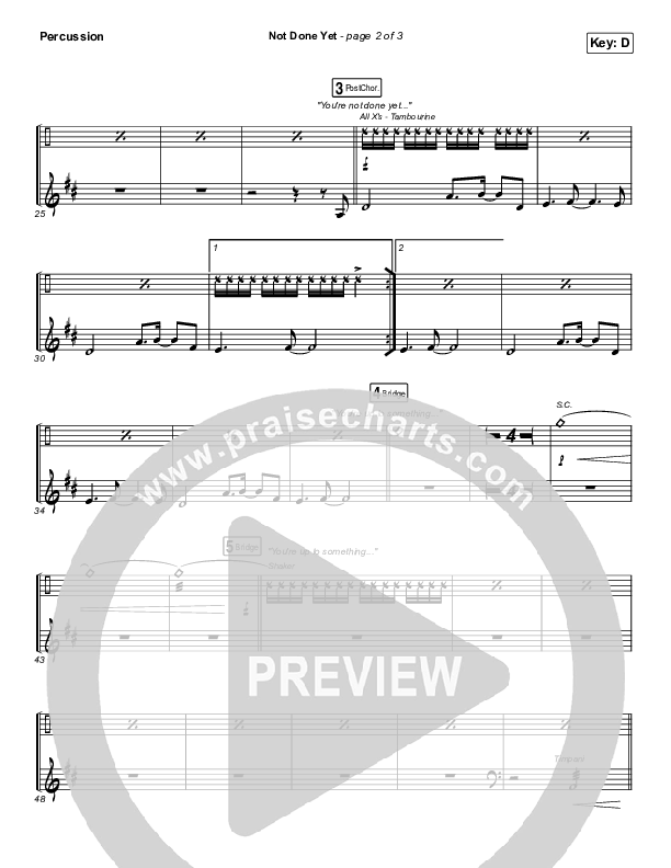 Not Done Yet Percussion (Vertical Worship)