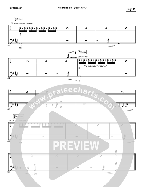 Not Done Yet Percussion (Vertical Worship)