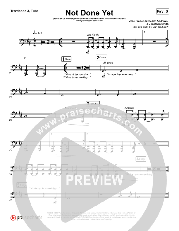 Not Done Yet Trombone 3/Tuba (Vertical Worship)