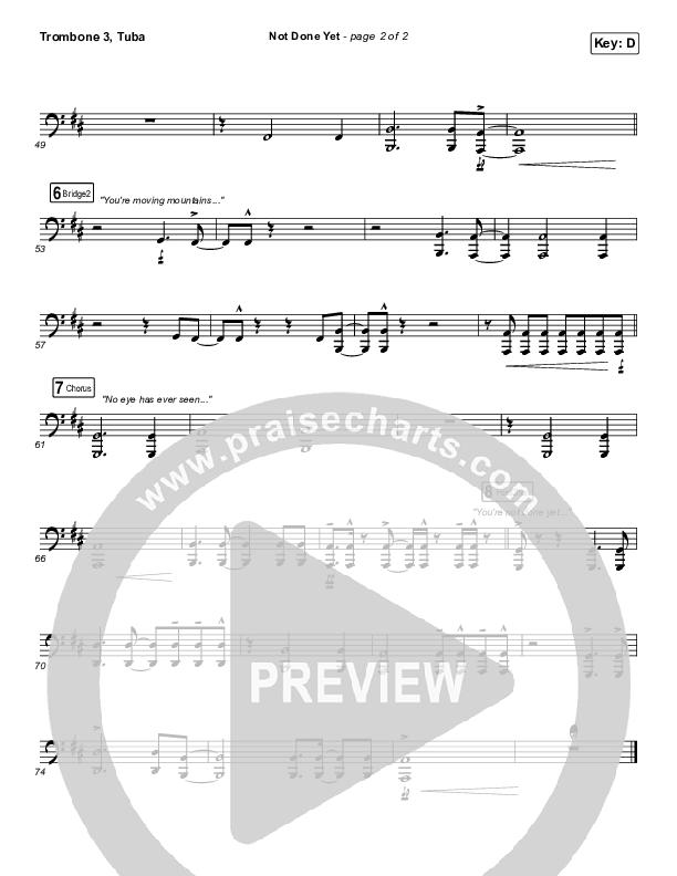 Not Done Yet Trombone 3/Tuba (Vertical Worship)