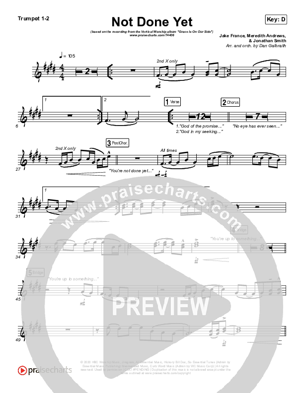 Not Done Yet Brass Pack (Vertical Worship)